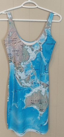 Blackmilk World Maps Bodycon Dress - Picture 2 of 3